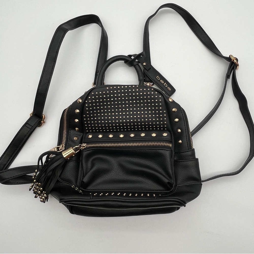 Bebe Black Studded Mini Backpack - image 1